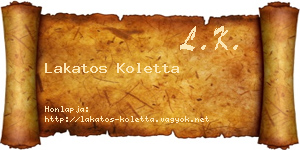 Lakatos Koletta névjegykártya